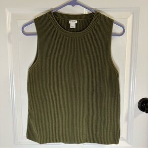 J. Crew Factory Green Sleeveless Sweater